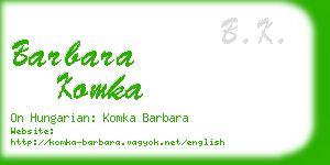 barbara komka business card